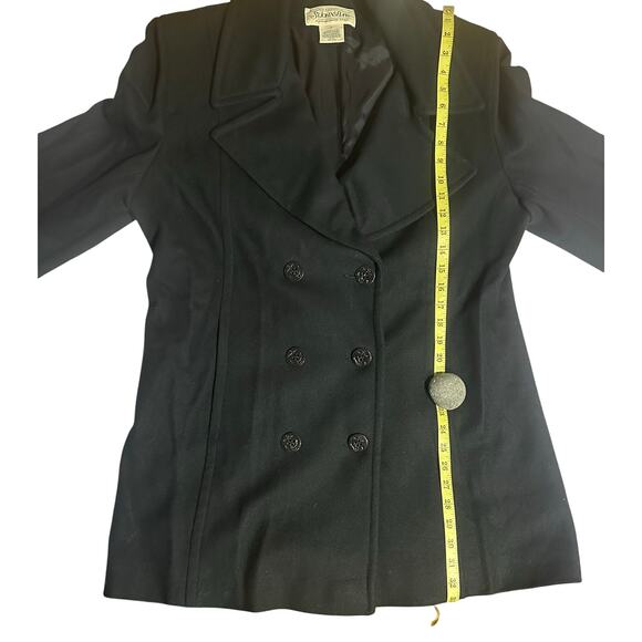 St. John’s Bay Women’s Pea Coat Black Size 14 Wool Nylon Blend Vtg winter cozy - Picture 7 of 7